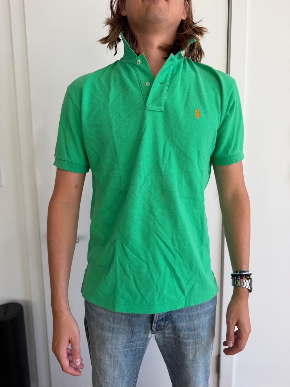 Ralph Lauren Bright Green Polo with Orange Pony